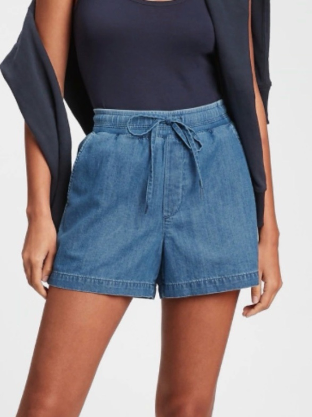 Gap Pull-On Denim Shorts-NWT-Medium Indigo-Size Medium Tall